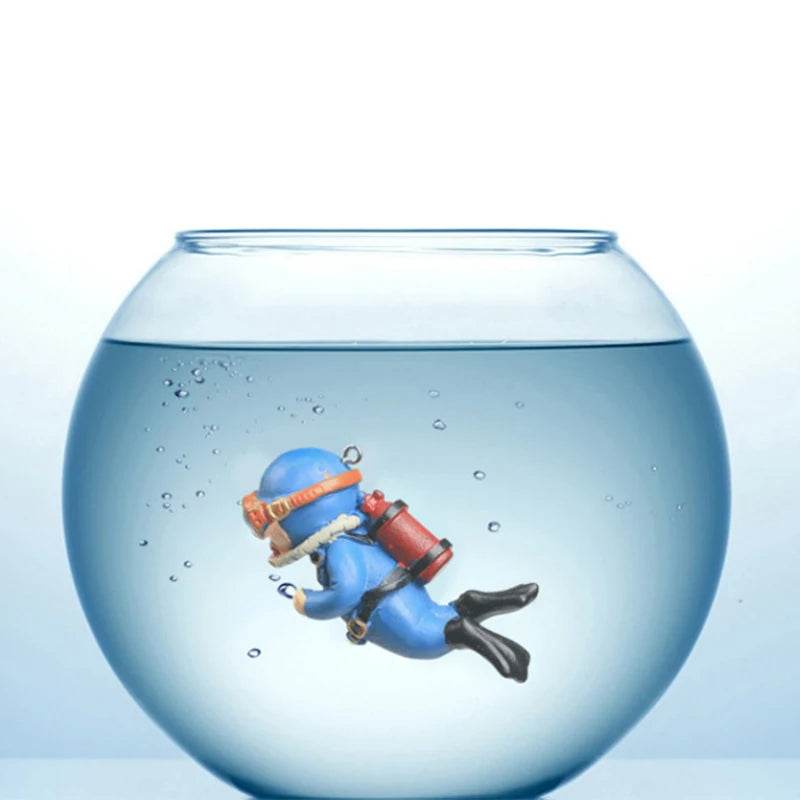 Ornement d'aquarium de plongée flottant – Décoration de plongeur sous-marin réaliste pour aquarium, ajoute du plaisir et du style à votre configuration aquatique. - Animaleriex