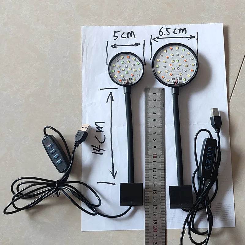 Lampe à pince pour aquarium 5W/7W, alimentation USB, décoration Led, spectre complet, étanche, lampe à algues, éclairage décoratif pour petit aquarium - Animaleriex