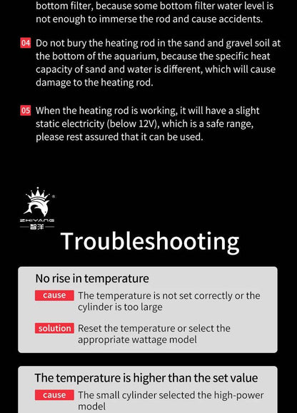 Tige chauffante à Thermostat à température réglable 110v-220v, 25W 50W 100W 200W 300W, Submersible pour Aquarium, réservoir de poissons, chaleur de l'eau - Animaleriex