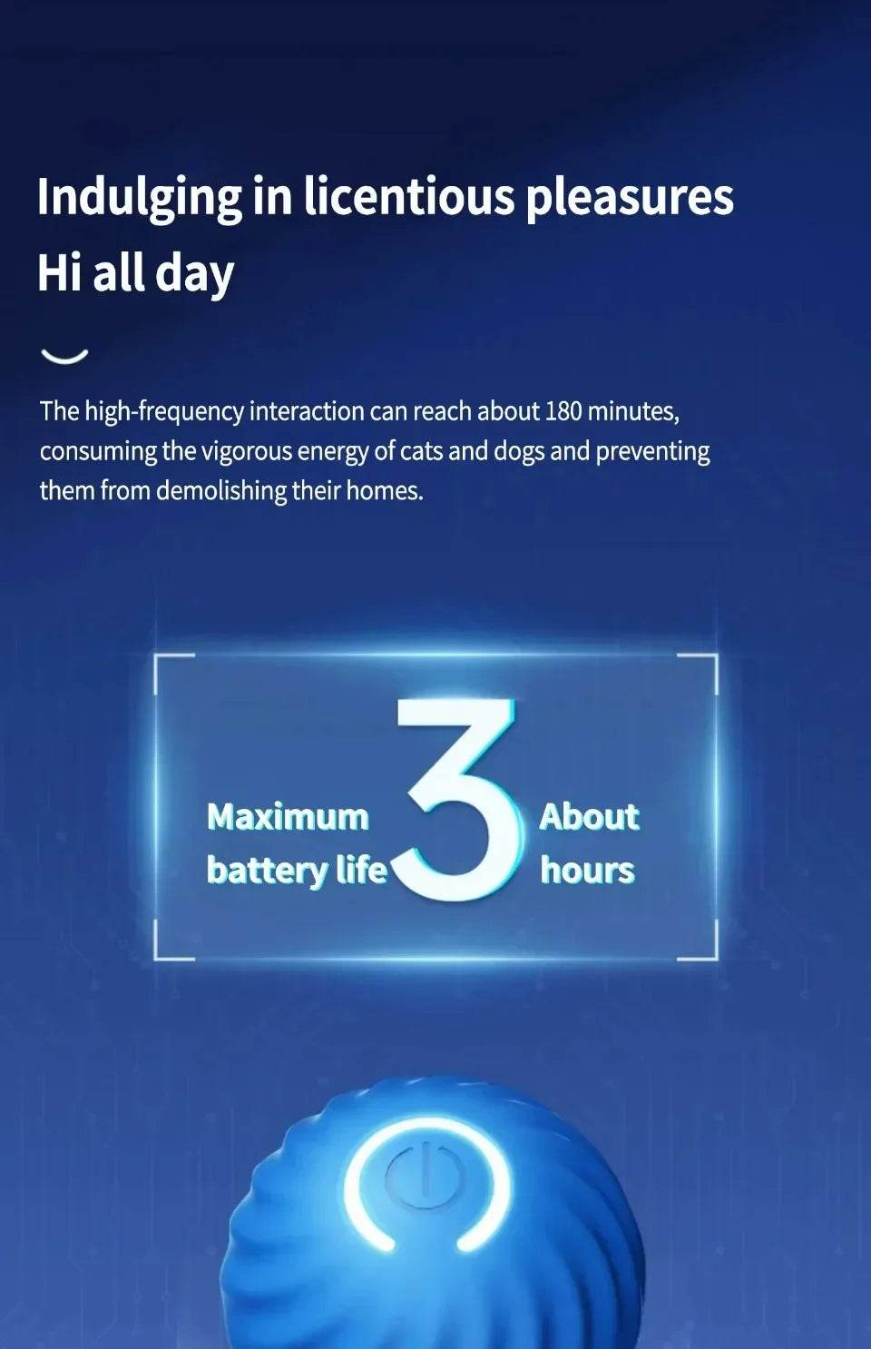 Balle électronique Interactive pour animaux de compagnie, jouet interactif pour chien, intelligent, mobile, saut par gravité, produits pour animaux de compagnie, Rechargeable - Animaleriex