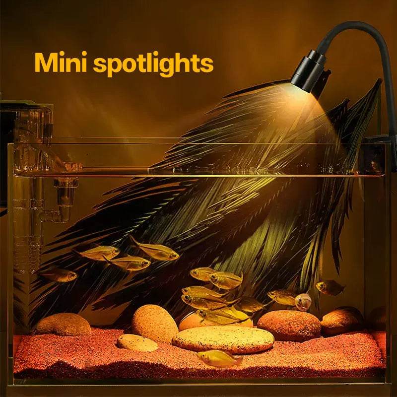 Lumière d'aquarium Mini projecteurs d'Amérique du Sud COB LED Créer un aquarium Écologie d'Amérique du Sud Lumière jaune et blanche 3W USB - Animaleriex