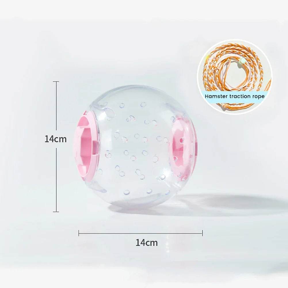 Balle d'exercice pour Hamster 14cm/18/cm, boule de course transparente avec corde de Traction pour petits animaux, fournitures pour animaux de compagnie - Animaleriex