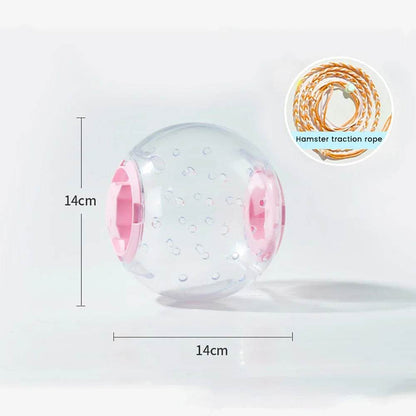 Balle d'exercice pour Hamster 14cm/18/cm, boule de course transparente avec corde de Traction pour petits animaux, fournitures pour animaux de compagnie - Animaleriex