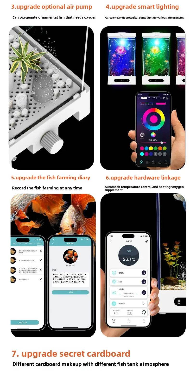 Smart betta dédié aquarium bureau mini petit écologique auto-circulation bureau aquarium aquarium aquarium - Animaleriex