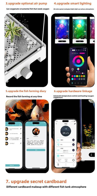 Smart betta dédié aquarium bureau mini petit écologique auto-circulation bureau aquarium aquarium aquarium - Animaleriex