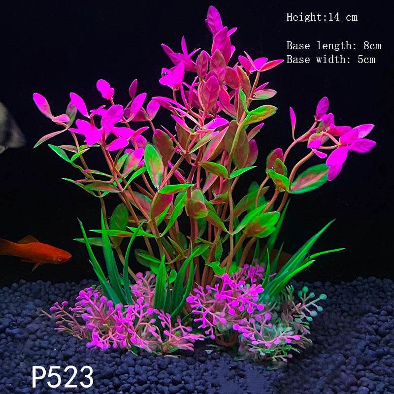 Plantes artificielles sous-marines en plastique pour Aquarium, faux arbuste aquatique, visualisation d'herbe verte, décoration de Simulation - Animaleriex
