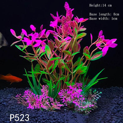 Plantes artificielles sous-marines en plastique pour Aquarium, faux arbuste aquatique, visualisation d'herbe verte, décoration de Simulation - Animaleriex