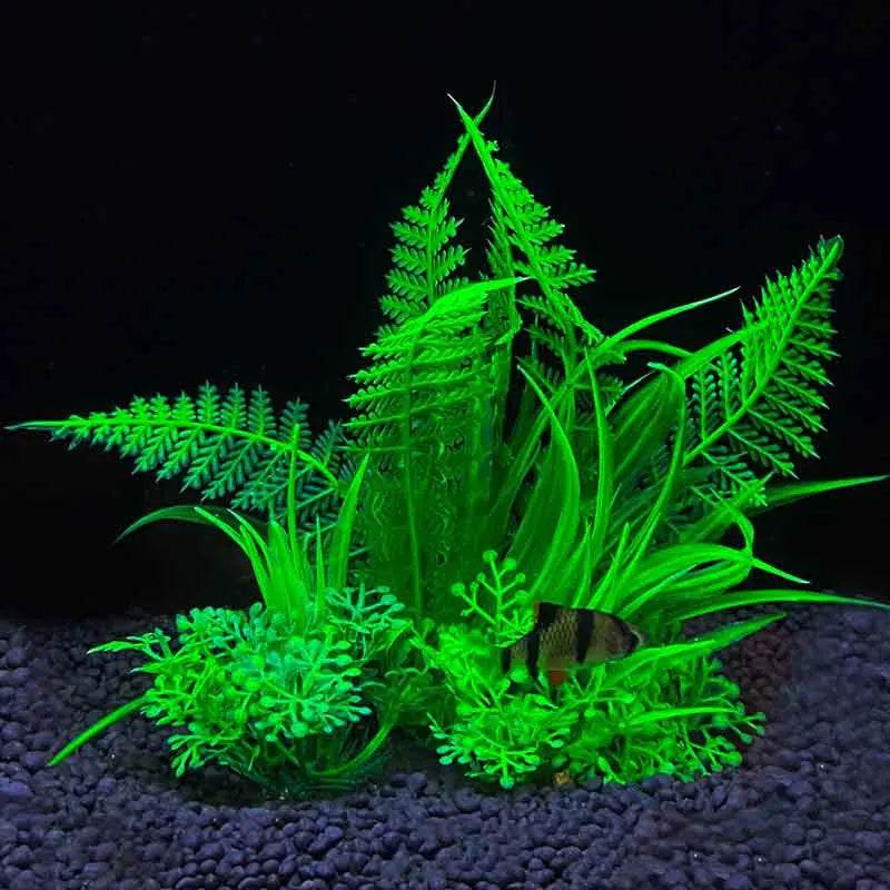 Plantes artificielles sous-marines en plastique pour Aquarium, faux arbuste aquatique, visualisation d'herbe verte, décoration de Simulation - Animaleriex