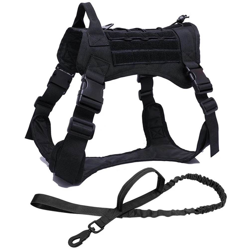 Harnais tactique pour chien, gilet d'entraînement pour animaux de compagnie, harnais militaire pour chien, collier de laisse pour petits, moyens et grands chiens, marche et chasse - Animaleriex