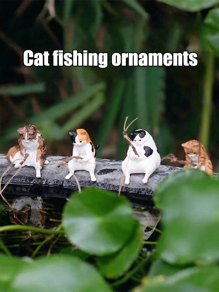Décoration d'aquarium de pêche pour chat, 1 pièce, Statues d'aménagement paysager, affichage, décorations suspendues pour chat de pêche - Animaleriex