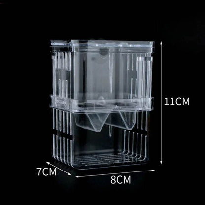 Boîte d'isolation multifonctionnelle pour l'élevage de poissons d'aquarium, incubateur d'aquarium à haute transparence, Double Guppies, incubateur d'éclosion - Animaleriex