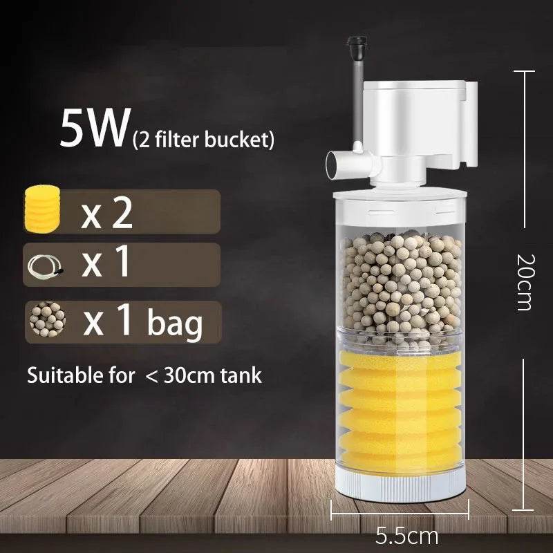 Filtre silencieux 220V 50Hz pour Aquarium, tortue, poisson, pompe à eau Submersible, Bio éponge, écumoire, fabricant de vagues, accessoires de filtres - Animaleriex