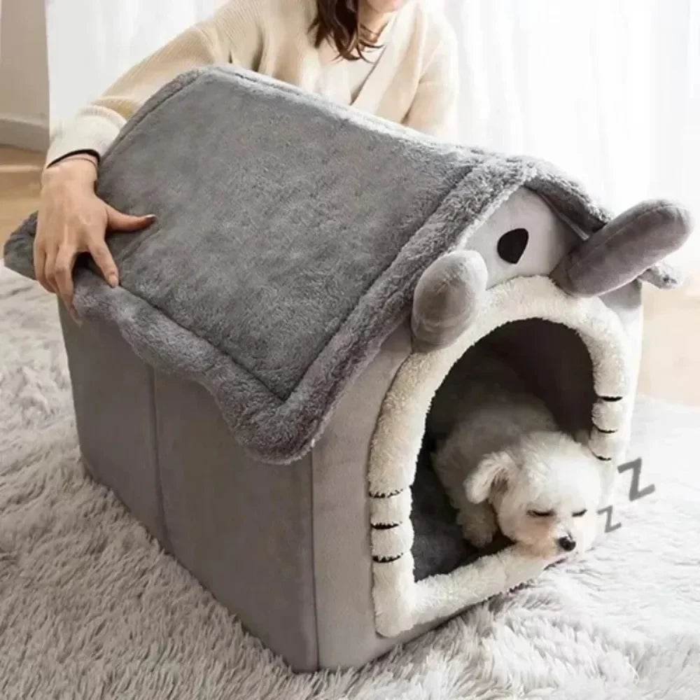 Niche d'intérieur lavable pour chat et chien, toutes saisons, coussin doux et amovible, niche pour animaux de petite et moyenne taille, fournitures durables pour animaux de compagnie - Animaleriex