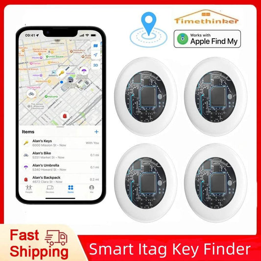 Timethinker – traceur GPS intelligent Bluetooth, Airtag, fonctionne avec Apple Find My APP ITag, localisateur Anti-perte, recherche d'animaux, étiquettes aériennes pour IOS - Animaleriex