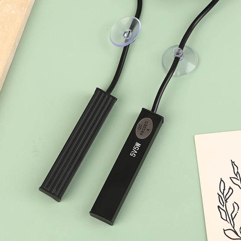 Mini chauffe-aquarium 5/10W, 1 pièce, chargeur USB, pour petit Aquarium, économie d'énergie, Protection contre la surchauffe, accessoires - Animaleriex