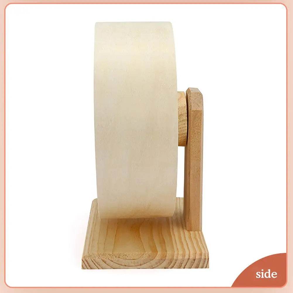 Roue de course pour Hamster, ours doré, support de ceinture en bois muet avec coussin en liège, rouleau de sport, ours doré, aménagement paysager, fournitures pour animaux de compagnie - Animaleriex