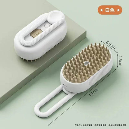 Chat chien brosse à vapeur brosse à vapeur pulvérisateur électrique pour Massage outil de toilettage pour animaux de compagnie perte 3 en 1 pulvérisateurs électriques peignes de Massage - Animaleriex