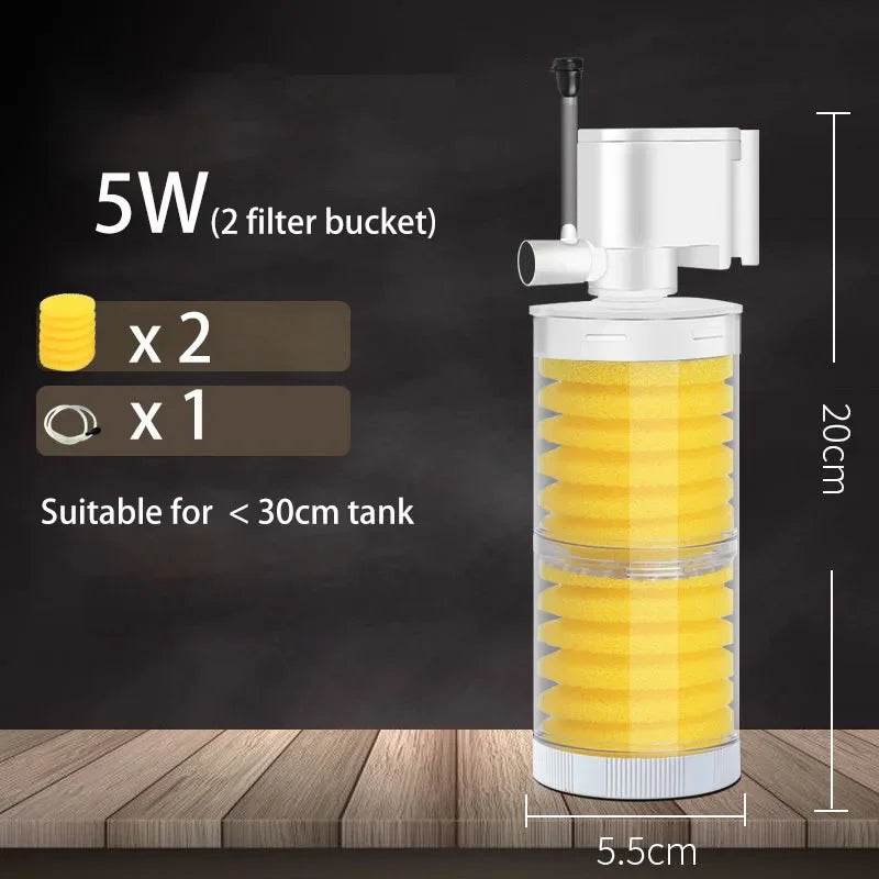 Filtre silencieux 220V 50Hz pour Aquarium, tortue, poisson, pompe à eau Submersible, Bio éponge, écumoire, fabricant de vagues, accessoires de filtres - Animaleriex