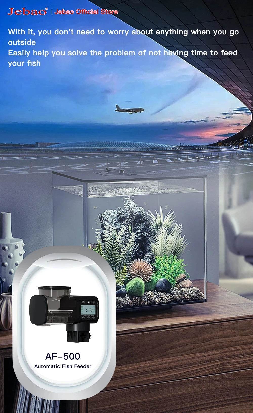 Jebao Jecod nouveau chargeur de réservoir de poissons d'aquarium mangeoire automatique intelligente synchronisation numérique Wifi télécommande sans fil alimentation des poissons - Animaleriex