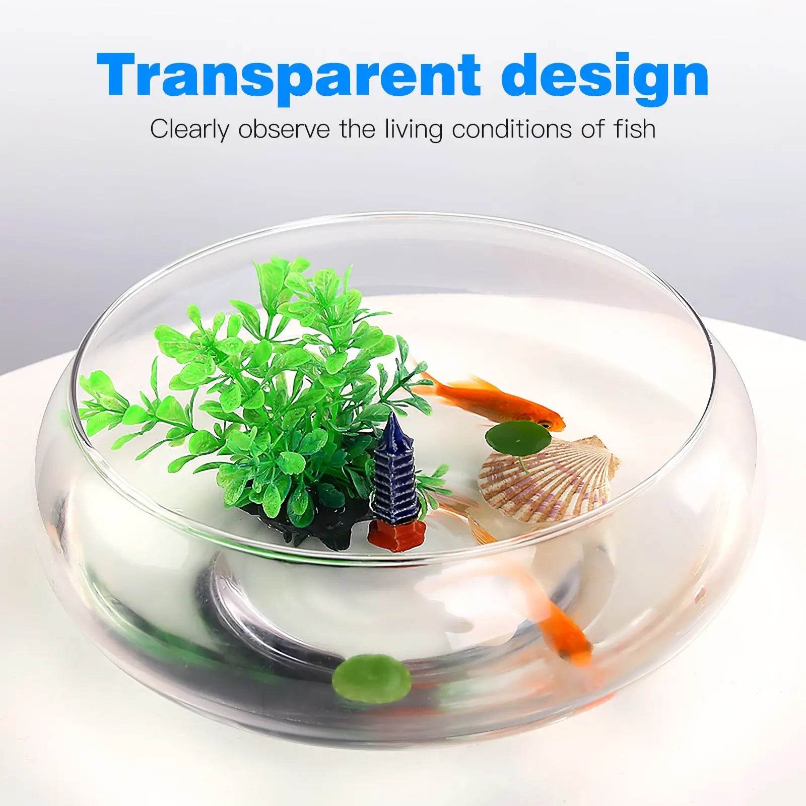 Réservoir de poisson Transparent en plastique, réservoir de poisson rouge Betta multifonction, récipient hydroponique, réservoir de bureau, décors de bureau et de maison - Animaleriex
