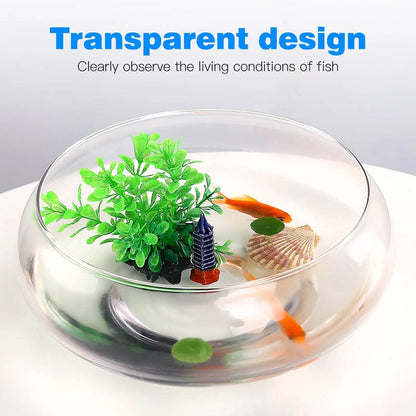 Réservoir de poisson Transparent en plastique, réservoir de poisson rouge Betta multifonction, récipient hydroponique, réservoir de bureau, décors de bureau et de maison - Animaleriex