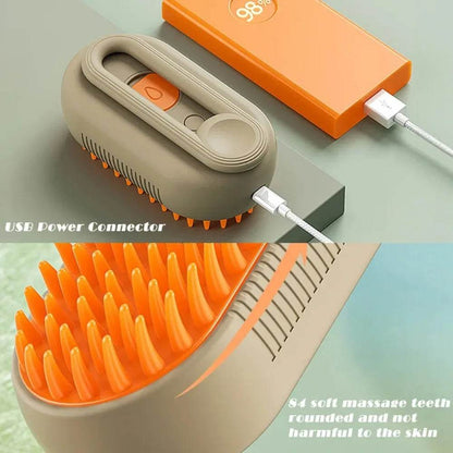 Chat chien brosse à vapeur brosse à vapeur pulvérisateur électrique pour Massage outil de toilettage pour animaux de compagnie perte 3 en 1 pulvérisateurs électriques peignes de Massage - Animaleriex