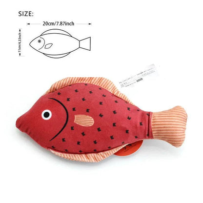 Jouet de Simulation 3D poisson herbe-aux-chats, jouet interactif en peluche pour chaton, morsure à mâcher, oreiller, fournitures pour animaux de compagnie - Animaleriex