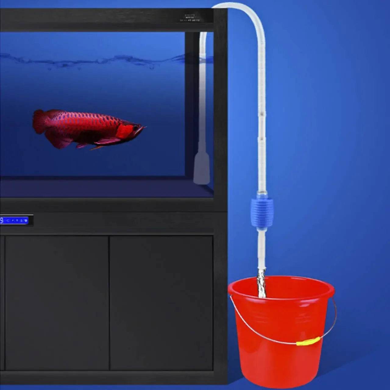 Semi-automatique Aquarium propre aspirateur changement d'eau gravier Aquarium Simple réservoir de poisson vide Siphon pompe nettoyeur - Animaleriex