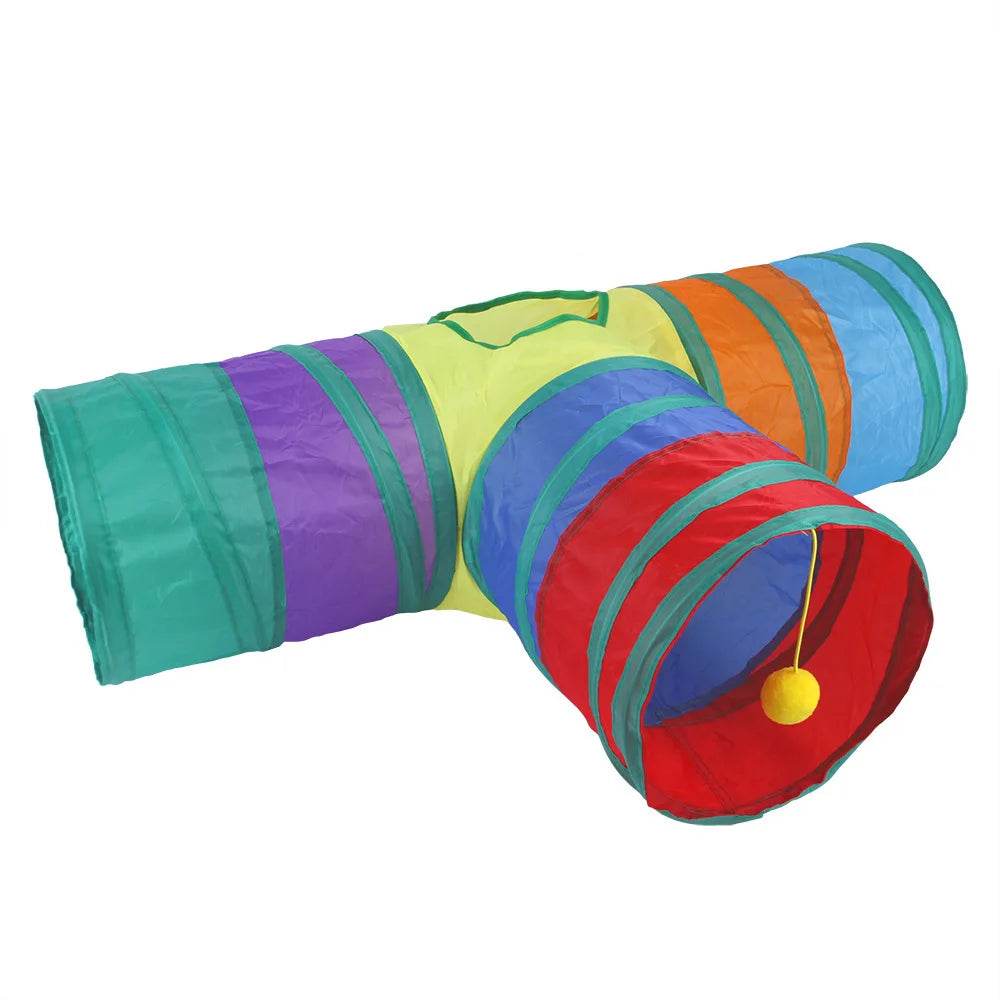 Tunnel pour chat, fournitures pour animaux de compagnie, Tunnel de jeu S T Pass pliable, jouet pour chat, baril de forage respirant pour papier fort d'intérieur - Animaleriex