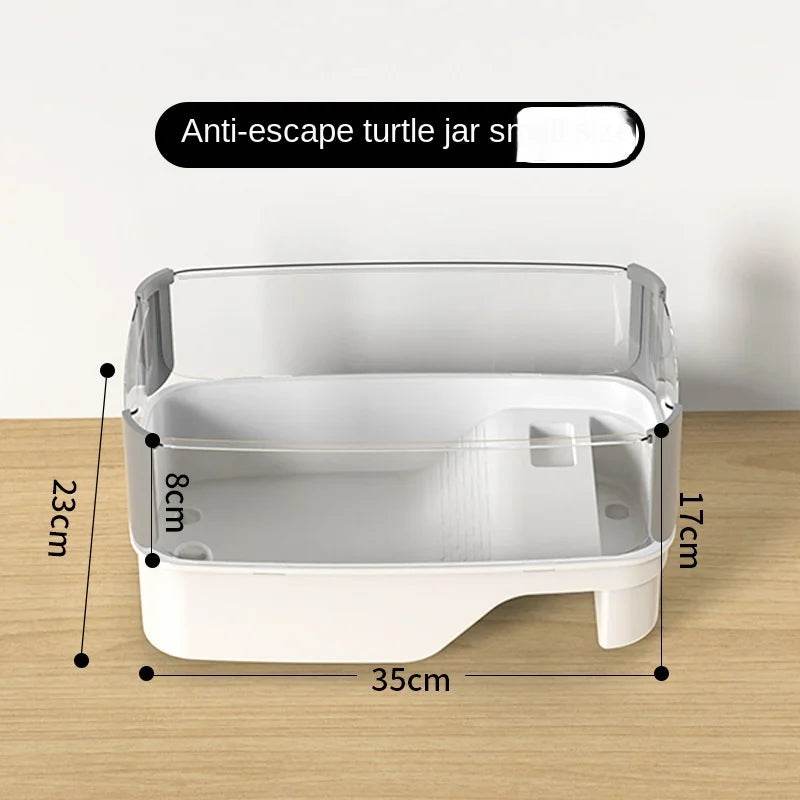 Réservoir de tortues en plastique transparent, avec zones pour la reproduction, l'alimentation, la natation, l'enclos intérieur, Cage pour tortues d'eau, habitat pour reptiles - Animaleriex