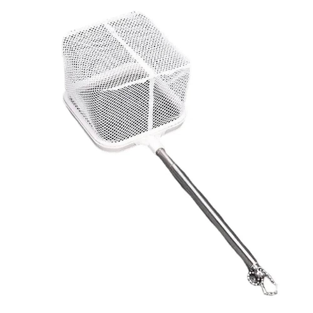 Filet de pêche carré pour Aquarium avec ventouse, équipement de pêche à longue poignée extensible pour attraper des poissons et des crevettes, accessoires de nettoyage - Animaleriex