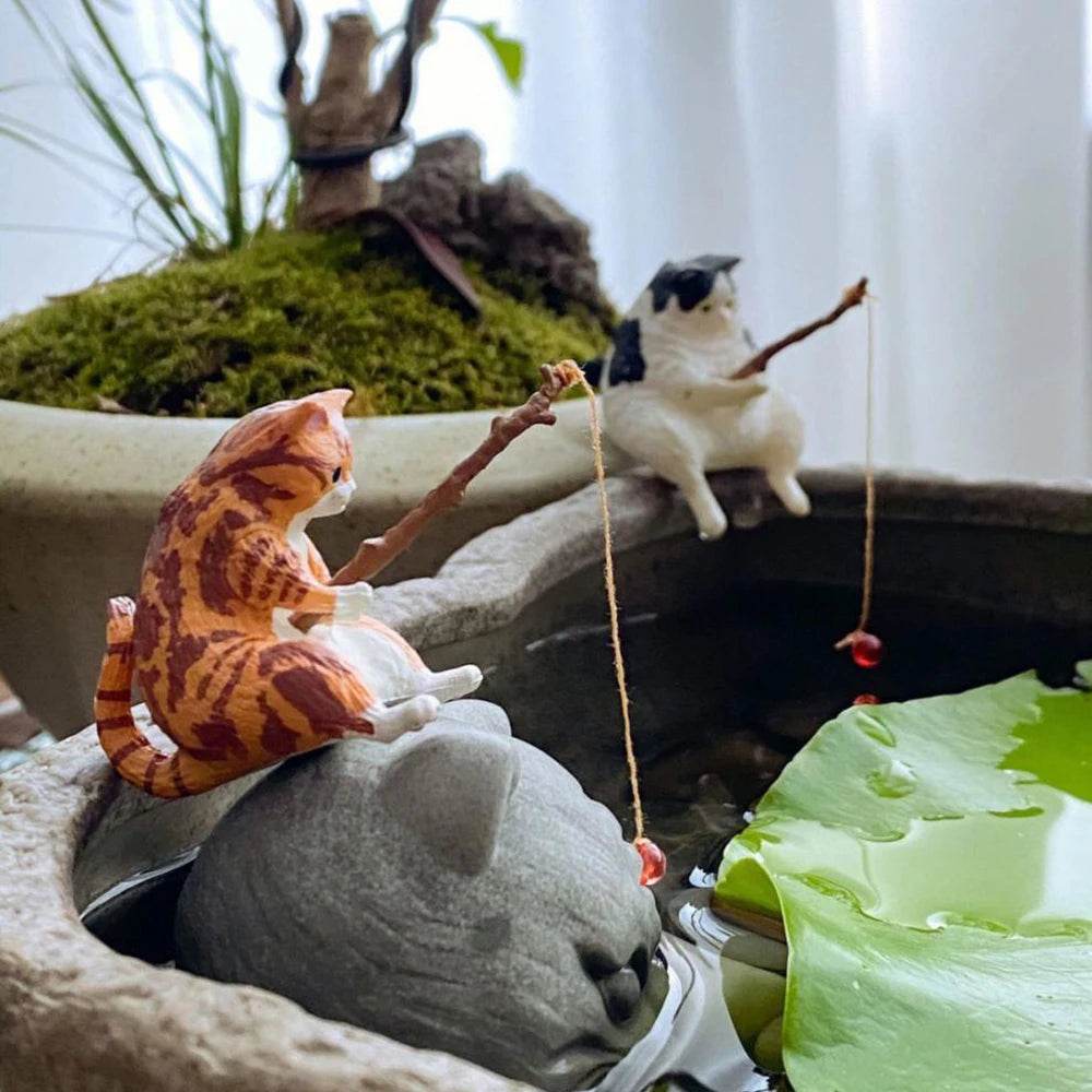 Décoration d'aquarium de pêche pour chat, 1 pièce, Statues d'aménagement paysager, affichage, décorations suspendues pour chat de pêche - Animaleriex