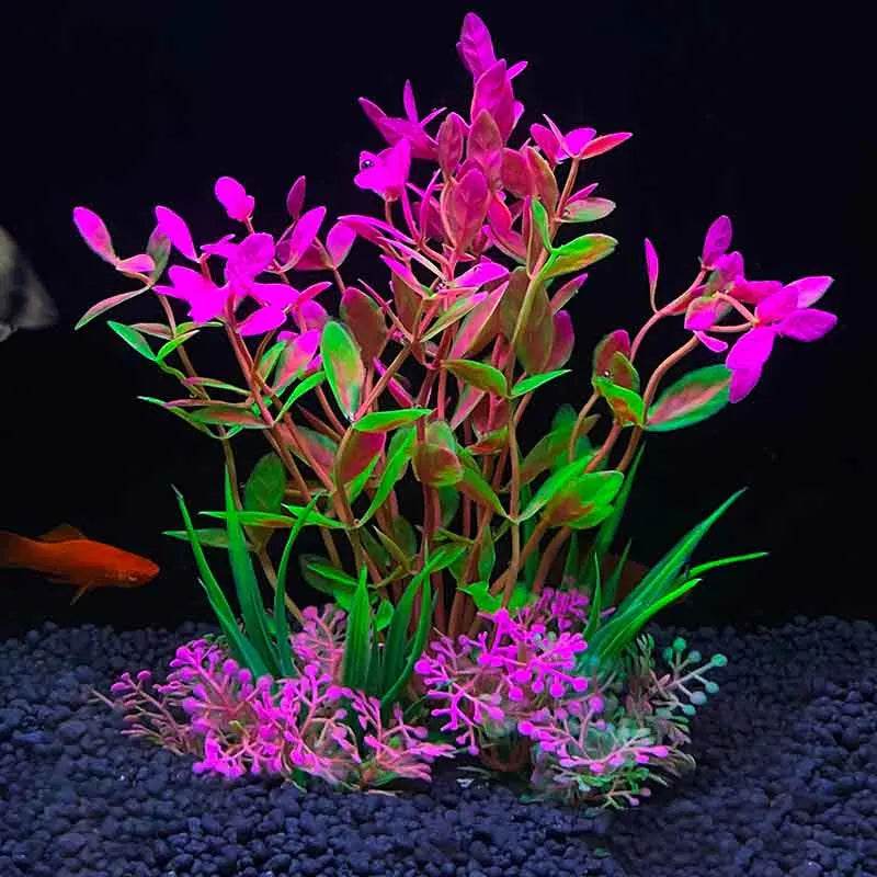 Plantes artificielles sous-marines en plastique pour Aquarium, faux arbuste aquatique, visualisation d'herbe verte, décoration de Simulation - Animaleriex
