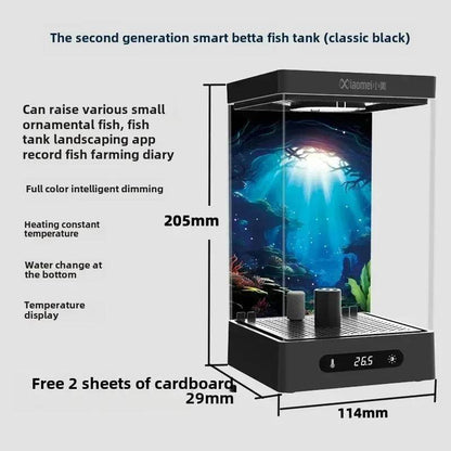 Smart betta dédié aquarium bureau mini petit écologique auto-circulation bureau aquarium aquarium aquarium - Animaleriex