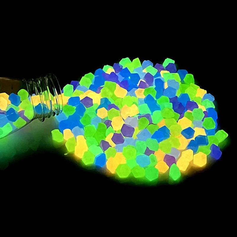 Pierres lumineuses pour Aquarium, 50/100/200 pièces, ornement pour Aquarium, galets qui brillent dans la nuit, décorations extérieures pour cour, pelouse, chemin, allées - Animaleriex