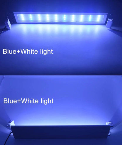 Lumière LED pour Aquarium Super mince Aquarium plante aquatique grandir éclairage étanche lumineux pince lampe bleu LED 18-72 cm pour plantes 220 v - Animaleriex
