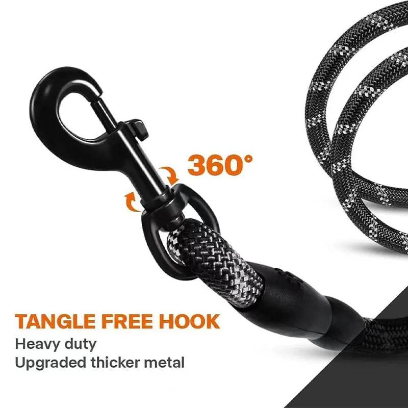 Laisse réfléchissante pour chien, corde de Traction, pour la sécurité des grands, petits et moyens chiens, poignée rembourrée confortable et Durable, accessoires pour animaux de compagnie - Animaleriex