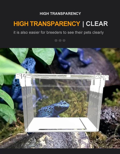 Cage d'élevage de reptiles en plastique transparent, vivariums avec balcon, fournitures de lézard, bivarium pour insectes, araignées, tortues - Animaleriex
