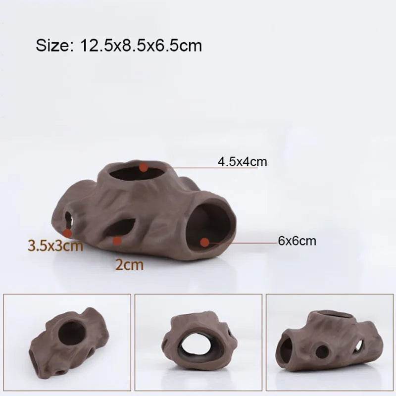 Décoration d'aquarium en céramique, abri pour poissons et crevettes, poterie, maison de Scorpion, Simulation de pierre, décor d'aquarium idéal - Animaleriex