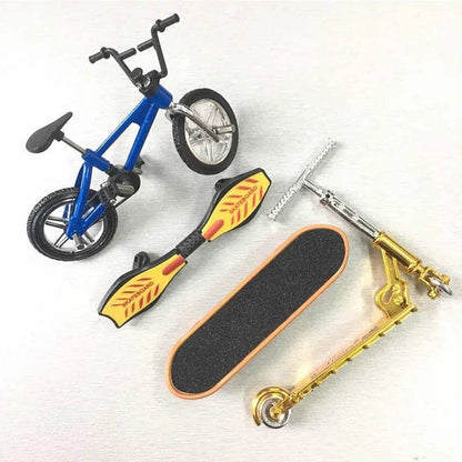 Mini trottinette à deux roues, 1 ensemble, jouets éducatifs pour enfants, trottinette à doigts, vélo, Skateboard, cadeau d'anniversaire pour garçons - Animaleriex