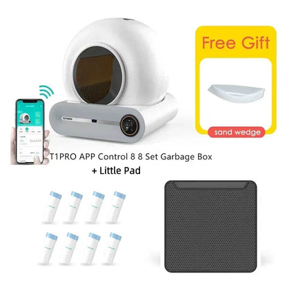 Tonepie Smart Automatique Chat Toilettes Autonettoyantes Toilettes Pour Animaux De Compagnie Entièrement Fermées Versions Anglaises 65L - Animaleriex