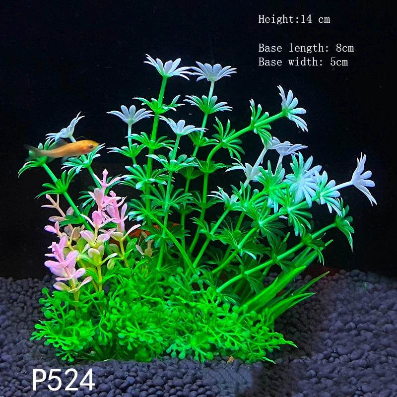 Plantes artificielles sous-marines en plastique pour Aquarium, faux arbuste aquatique, visualisation d'herbe verte, décoration de Simulation - Animaleriex