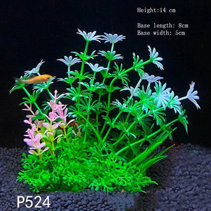 Plantes artificielles sous-marines en plastique pour Aquarium, faux arbuste aquatique, visualisation d'herbe verte, décoration de Simulation - Animaleriex