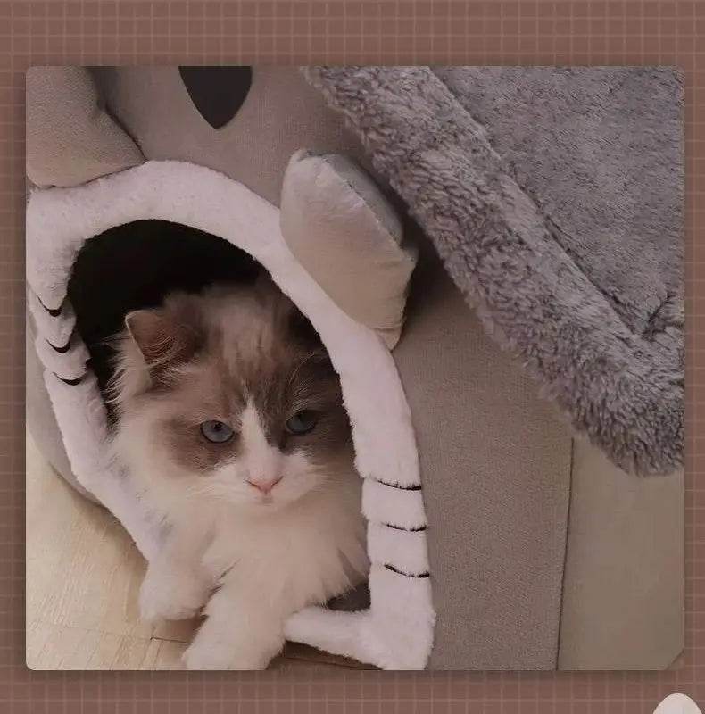 Niche d'intérieur lavable pour chat et chien, toutes saisons, coussin doux et amovible, niche pour animaux de petite et moyenne taille, fournitures durables pour animaux de compagnie - Animaleriex