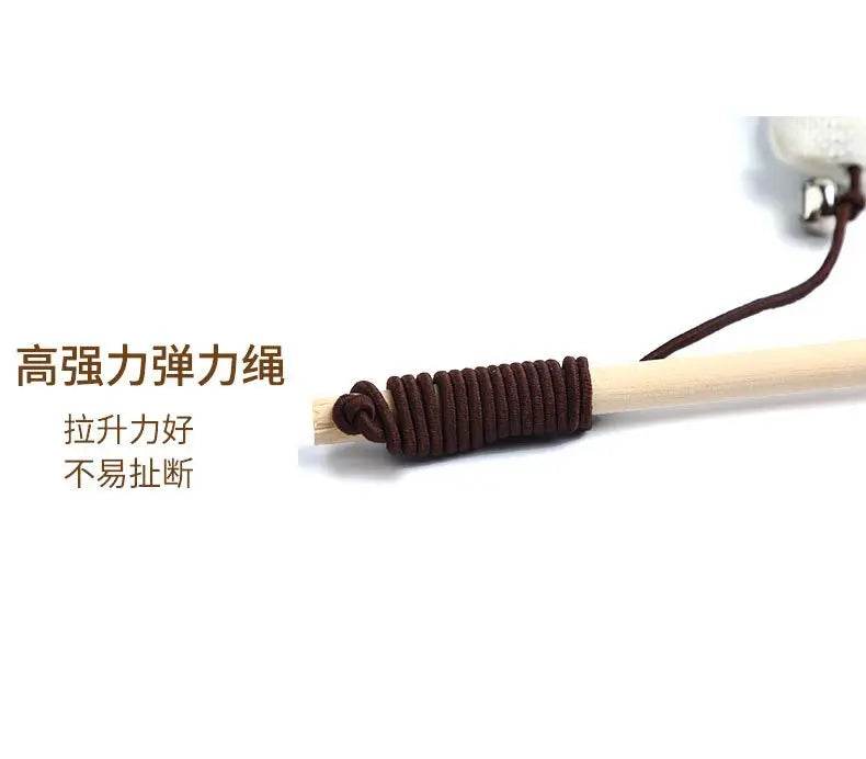 1PC Teaser plume jouets chaton drôle coloré tige chat baguette jouets bois animal chat jouets interactif bâton animal chat fournitures - Animaleriex