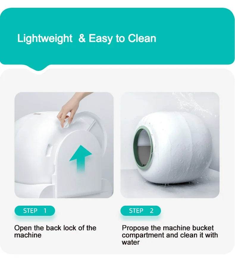 Tonepie Smart Automatique Chat Toilettes Autonettoyantes Toilettes Pour Animaux De Compagnie Entièrement Fermées Versions Anglaises 65L - Animaleriex