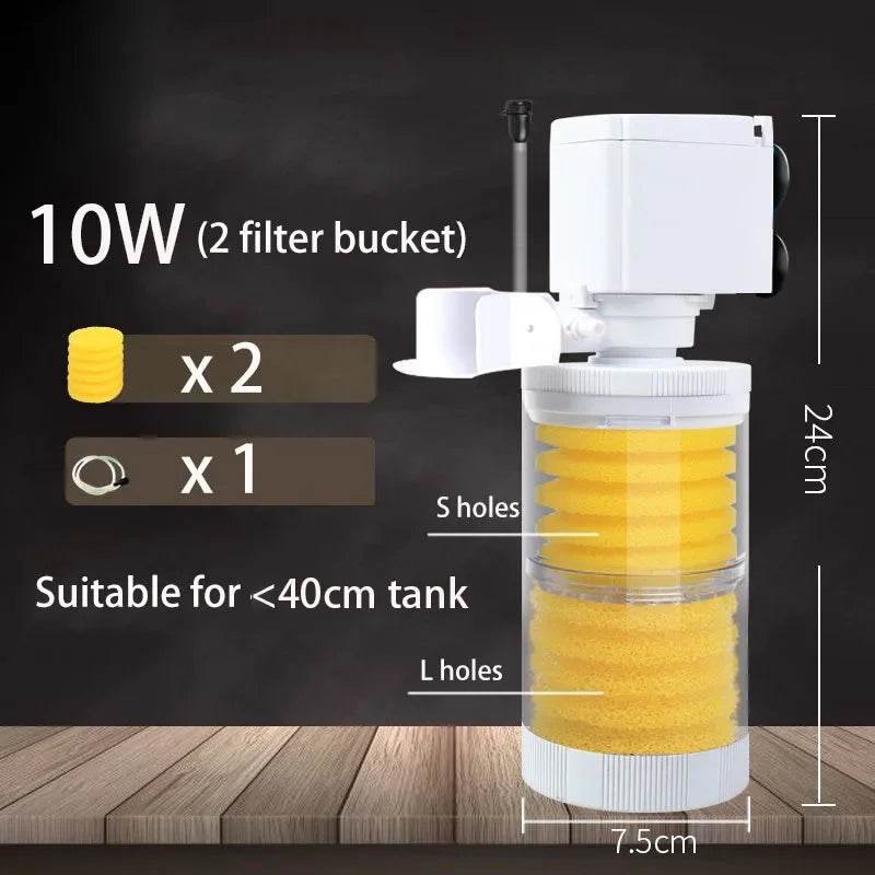 Filtre silencieux 220V 50Hz pour Aquarium, tortue, poisson, pompe à eau Submersible, Bio éponge, écumoire, fabricant de vagues, accessoires de filtres - Animaleriex