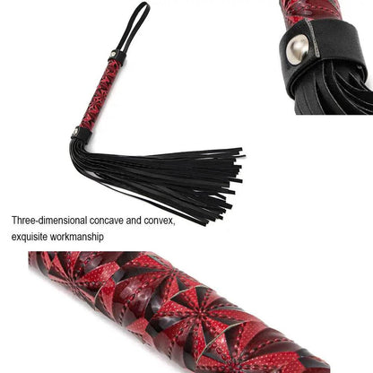 Fouet cheval en cuir PU antidérapant de 51cm, glands courts avec poignée, fouet équestre, enseignement et formation, équitation pour cheval - Animaleriex