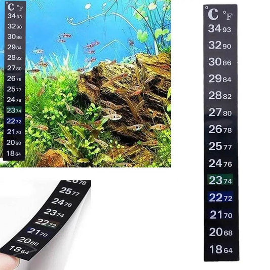 Thermomètre numérique à coller pour Aquarium, bande pour Aquarium, double échelle C/F, mesure de la température, outils autocollants - Animaleriex