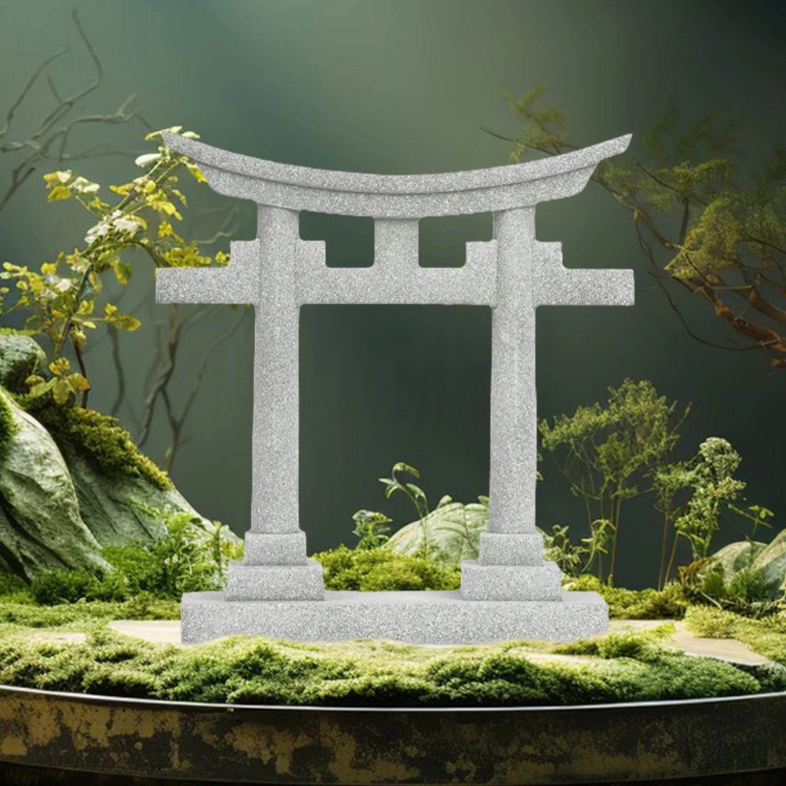 Statue Miniature de porte Torii japonaise, ornement de paysage, Imitation pierre pour décoration d'aquarium, accessoires d'aménagement paysager - Animaleriex